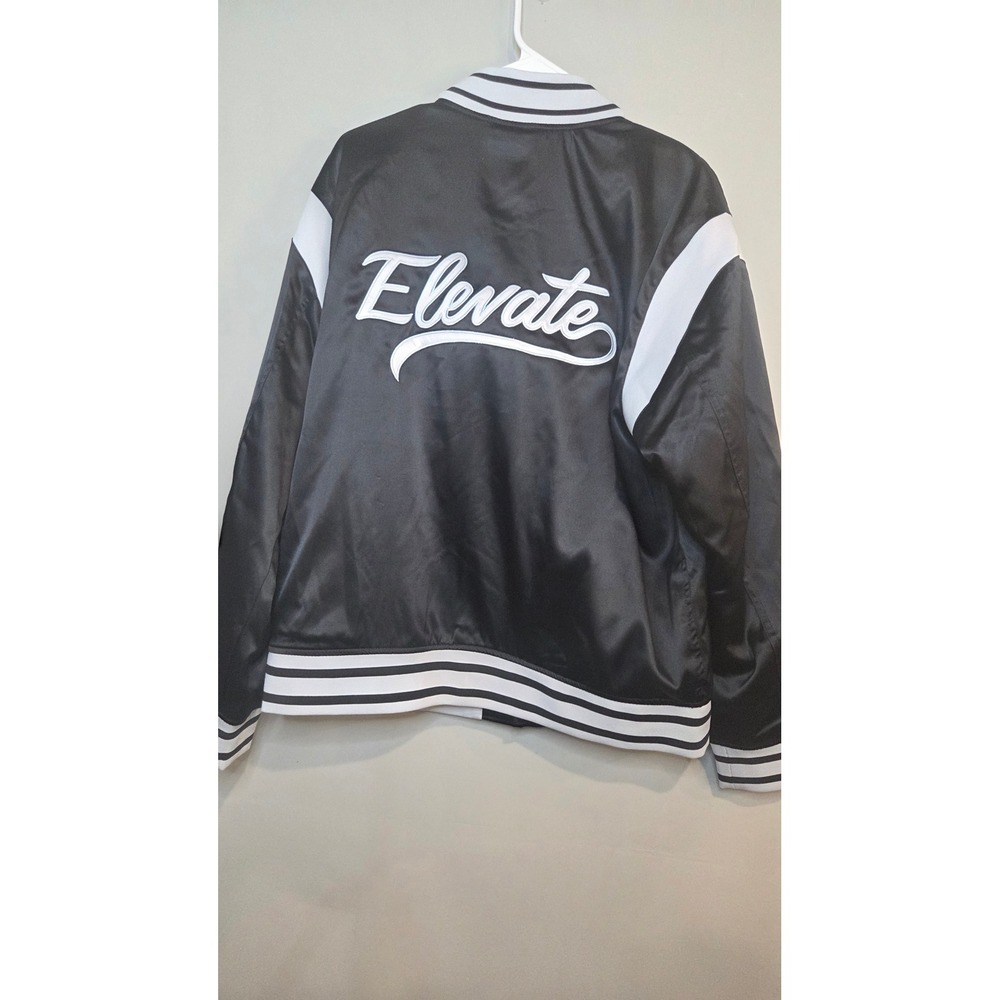 Black History Month Elevate Varsity Jacket Mens Large Black Satin Bomber Graphic - Picture 6 of 6
